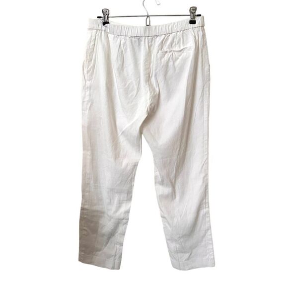 THEORY Treeca Pull-On White Good Linen Trouser Sz 8 - Picture 4 of 5